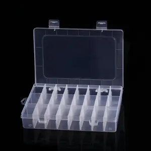 24-Compartment Transparent Plastic Storage Box, Leak-Proof, Lockable, Ideal for DIY Crafts, Jewelry, Electronics, Home & Factory Use