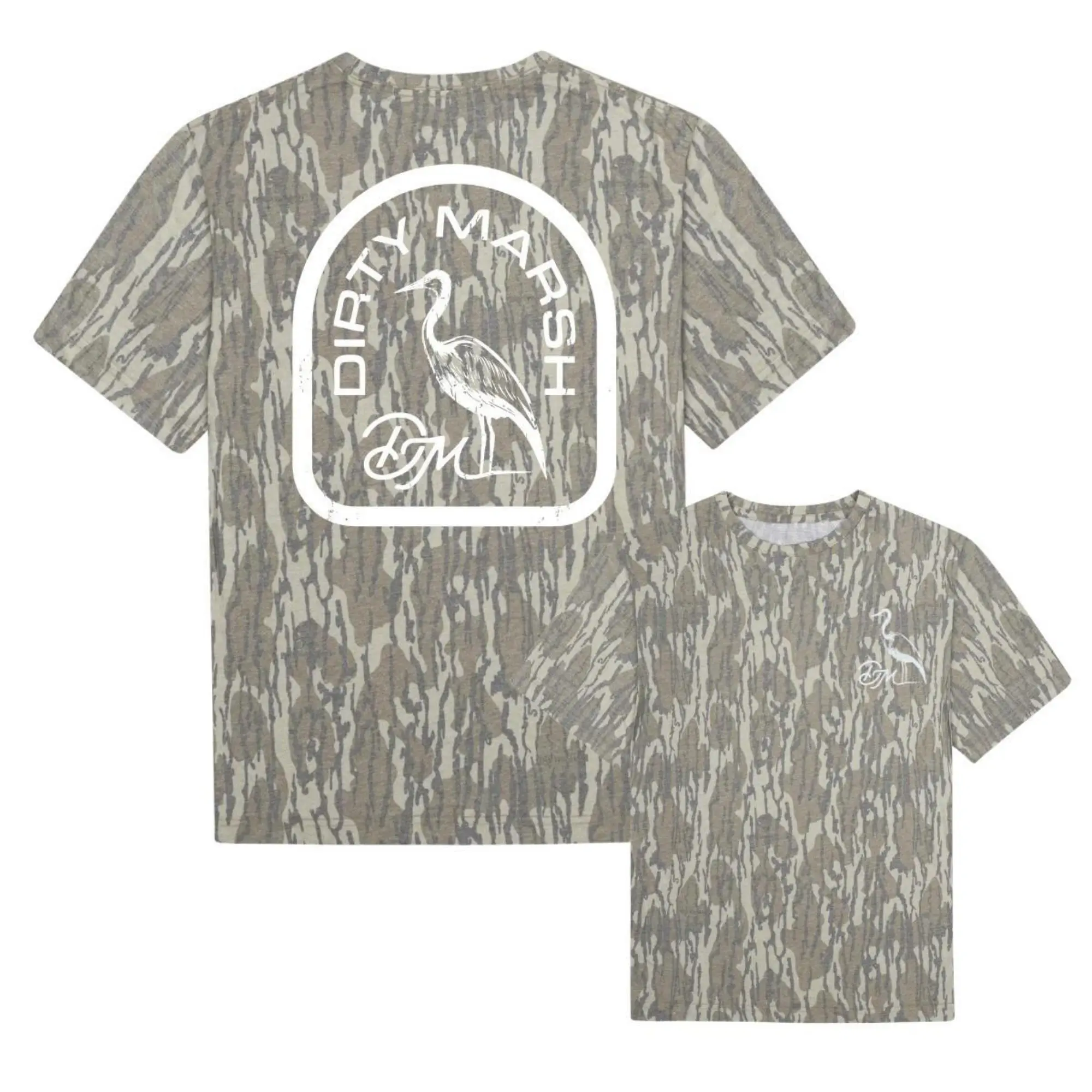 Dirty Marsh Camo T-Shirt, Mossy Oak Bottomland Style Graphic Tee, Waterfowl Hunting Shirt, Unisex Outdoor Camo Apparel, Duck Marsh Hunter Shirt for Men Women