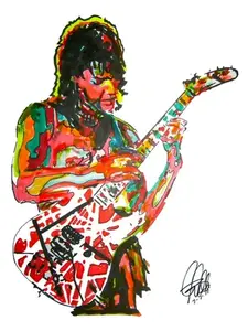 Eddie Van Halen Guitar Metal Rock Music Poster Print Wall Art