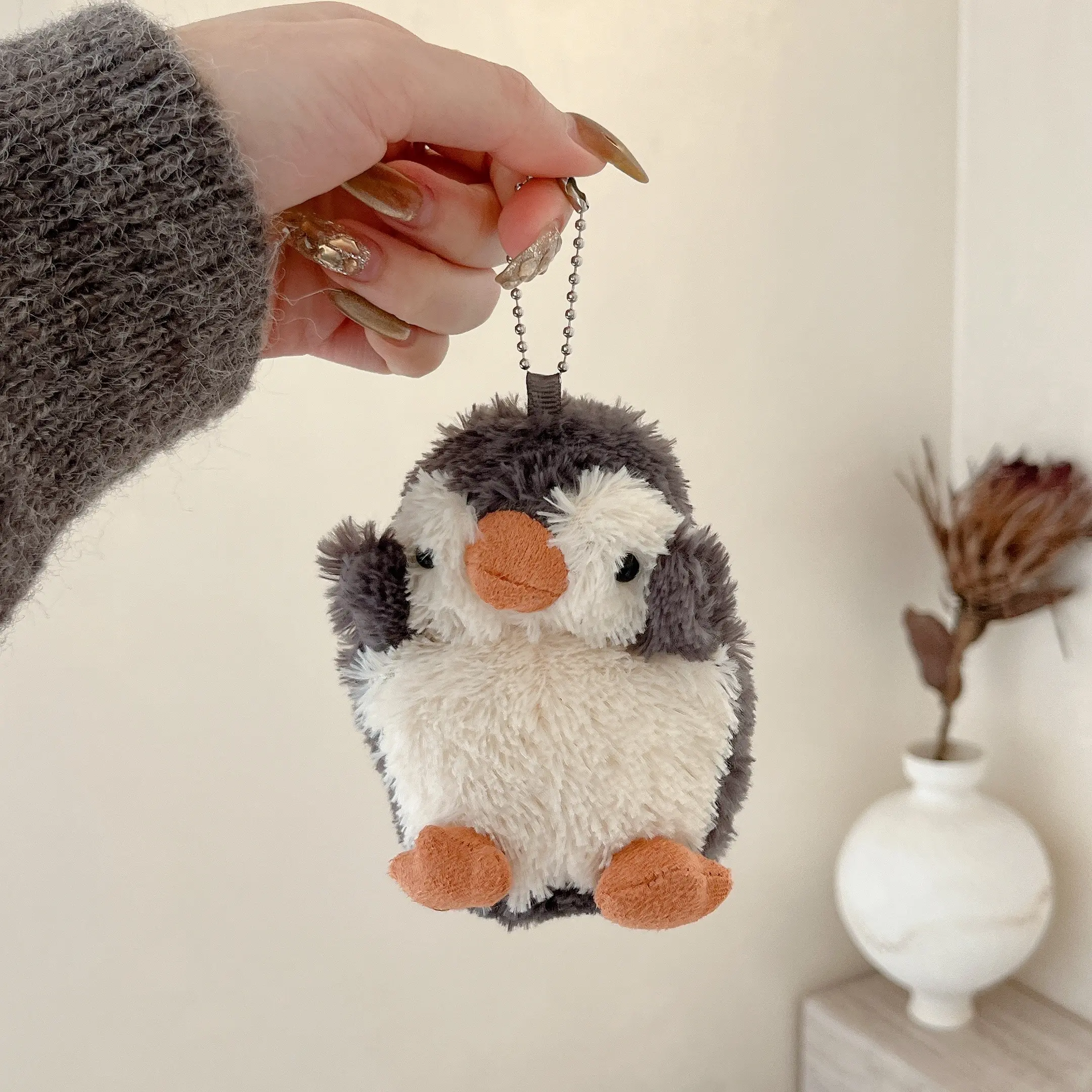 Cute Penguin AirPods Pro 2 Case, Headphone Accessories, Headphone Audio Soft Plush Cover with Protection for Apple Wireless Earbuds, Autumn Winter Protective Shell, Fits iPhone Generations 3 & 4