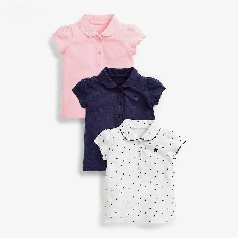 NewToddler & Kids Girls Classic Cotton Polo Tops