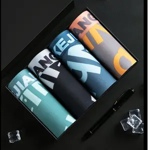 Men's Letter Tape Boxer Briefs, Back ToSchool Shorts Underwear for Men, Breathable Soft Ful!Coverage Knicker, Men's Underwear Shorts,SummerClothes,  Fall Wear Fallfreshness