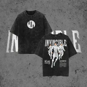 Invincible Viltrumites Vintage Washed Graphic Tee Oversized Black Unisex T-Shirt "We Are Without End" Heavyweight Cotton Retro Comic Streetwear Top Perfect Gift for Invincible Anime Manga Fans