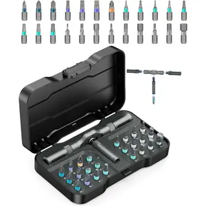 24 in 1   Set,DIY Ratchet Mini Removable Self-Assembly Precision  Tool Kit,Compact Repair Tool Kit for Electronics, , Furniture