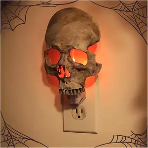 Human Skull Light ,Halloween ,2025 New Halloween Skull Night Light,Halloween Horrible Light Decoration for Halloween Party and Home Decor