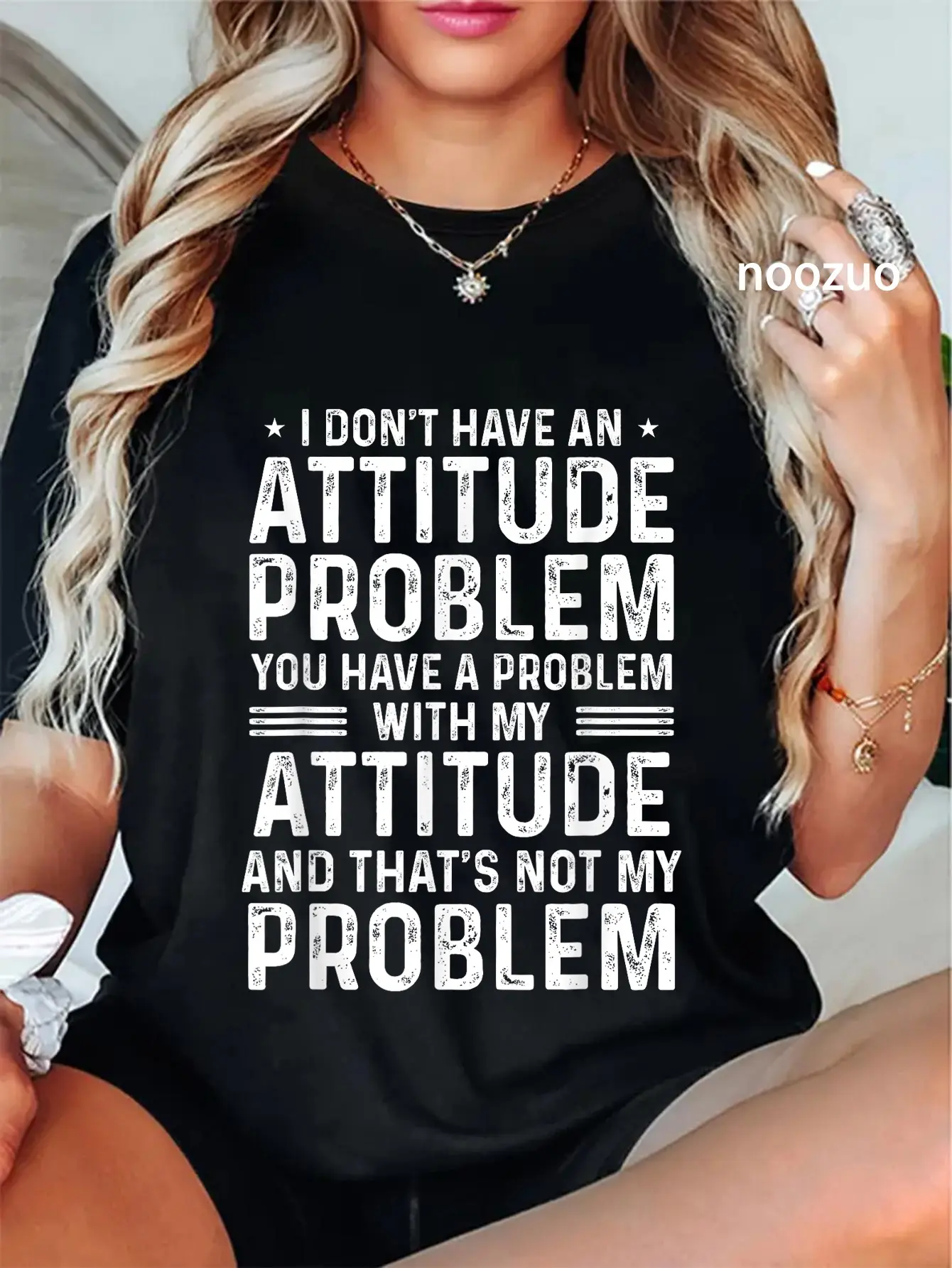 100% Cotton I Don't Have An Attitude Problem Funny Sarcasm Men Women T-Shirt