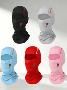 Breathable Ice Silk Balaclava Hat, 'shiesty' & Rose Pattern, Full Face Neck Mask, Skiing, Snowboarding, Motorcycle, Outdoor Sports