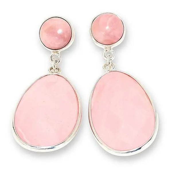 Mine Finds by Jay King Australian Pink Opal Sterling Silver Dangle Earrings