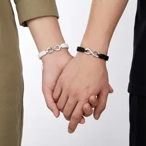2Pcs/Set Couple Bracelet For Men Women Handmade Braided Rope Infinity Love Lucky Bracelet Friendship Valentine's Day Jewelry