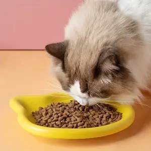 Pet Bowl Cat Food Dish, Short Leg Cat Plate Tin Snack Dry Meal Tray, Anti- Chin Non-Toxic Material, High-Quality Fashion Multi-Functional Pet Dishes