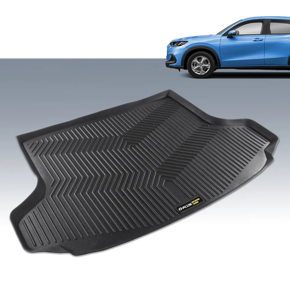 CROSSDESIGN All Weather TPE Floor Mats Waterproof  Protectors Fit For 23-24 Honda HRV TPE Rubber Trunk Mat HR-V Accessories All Season Guard Odorless Anti-Slip Cargo Mat Black