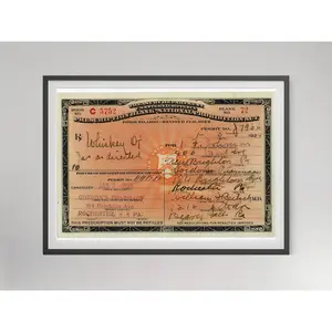 Prohibition Whisky Prescription Poster, Bar Cart Wall Art, Vintage Photo Print, Liquor Poster, 1920s, Rustic Home Decor, POSTER