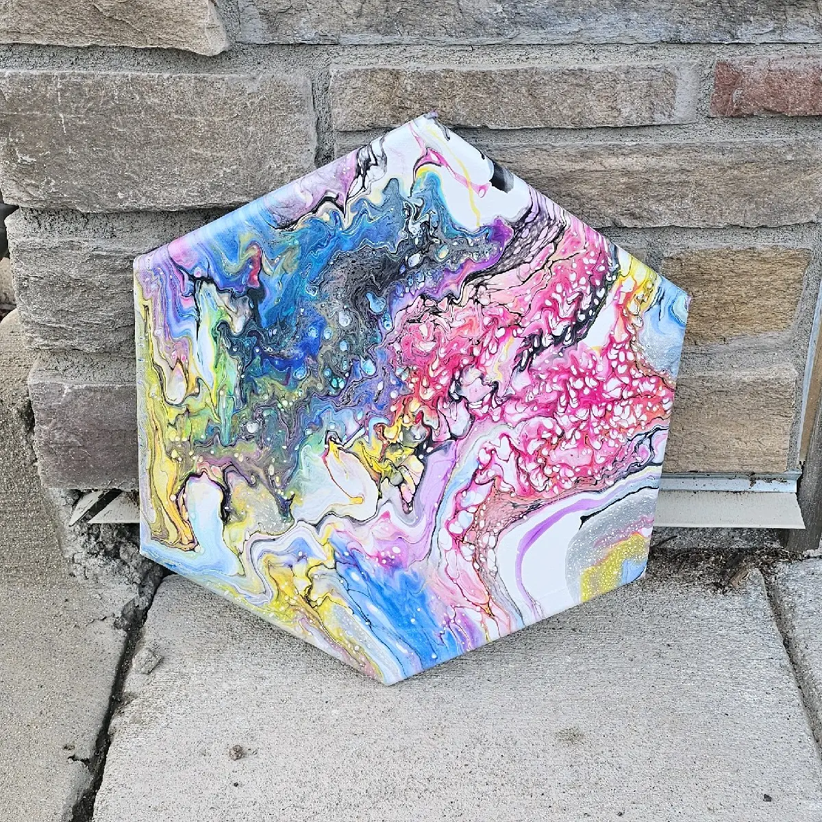 Multi-Color Hexagon Canvas Art - Unique Design Decor Artistic