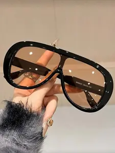 Women's Oversized Pilot Frame Trendy Casual Aviator Fashion Glasses, Modern Style, Suitable for Various Face Shapes, Outdoor Activities, Driving, Fishing, Daily Use