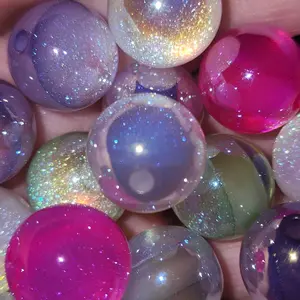 16mm Acrylic Shiny UV Glitter Beads (8pcs)