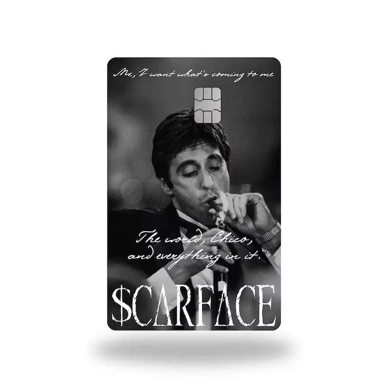 Classic Gangster Quote Vintage Movie Credit Card Skin, Retro Black White Motivational Debit Card Sticker Cover