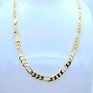 14K Gold-Plated Figaro Chain, 24 Inches Long and 6mm Wide - Elegance and Style in Every Detail