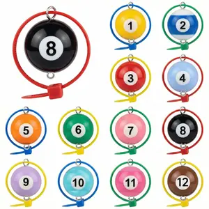 Colored and Numbered Chicken Leg Bands, Poultry Leg Bands, Chicken & Goose Identification Leg Bands, 12 Billiard Ball Style Markers with Colorful Rings, 1.6cm Diamete