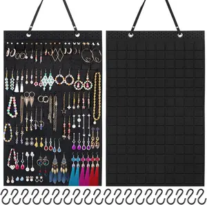 Hanging Earring Holder Organizer with 20Pcs Extra Hooks for Earrings, Necklaces, Bracelets, Jewelry and Sunglasses, Holds Up To 300 Pairs