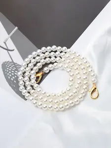 10mm Imitation Pearl Bag Chain Strap | Adjustable Length Shoulder/Messenger Handbag Replacement | DIY Craft Supplies with Lobster Clasp | Cross-border Hot Selling Bag Accessories Gift, Detachable Shoulder Strap