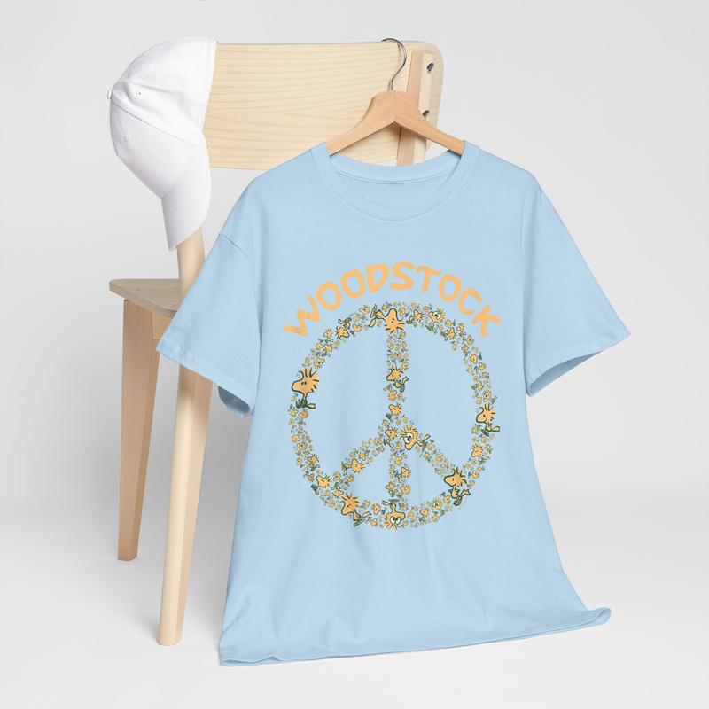 Peanuts Woodstock 50th Anniversary Peace Sign Unisex T-Shirt Full Color