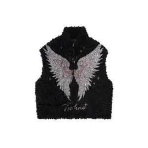 TCH - Black,Wings,Vests,Rhinestone,Women