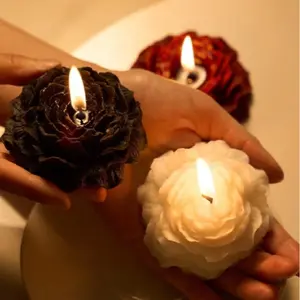 Flower Design Aromatherapy Candle, 1 Box Long Lasting Scented Candle, Decorative Candle for Home Living Room Bedroom, Home Decor, Ornaments