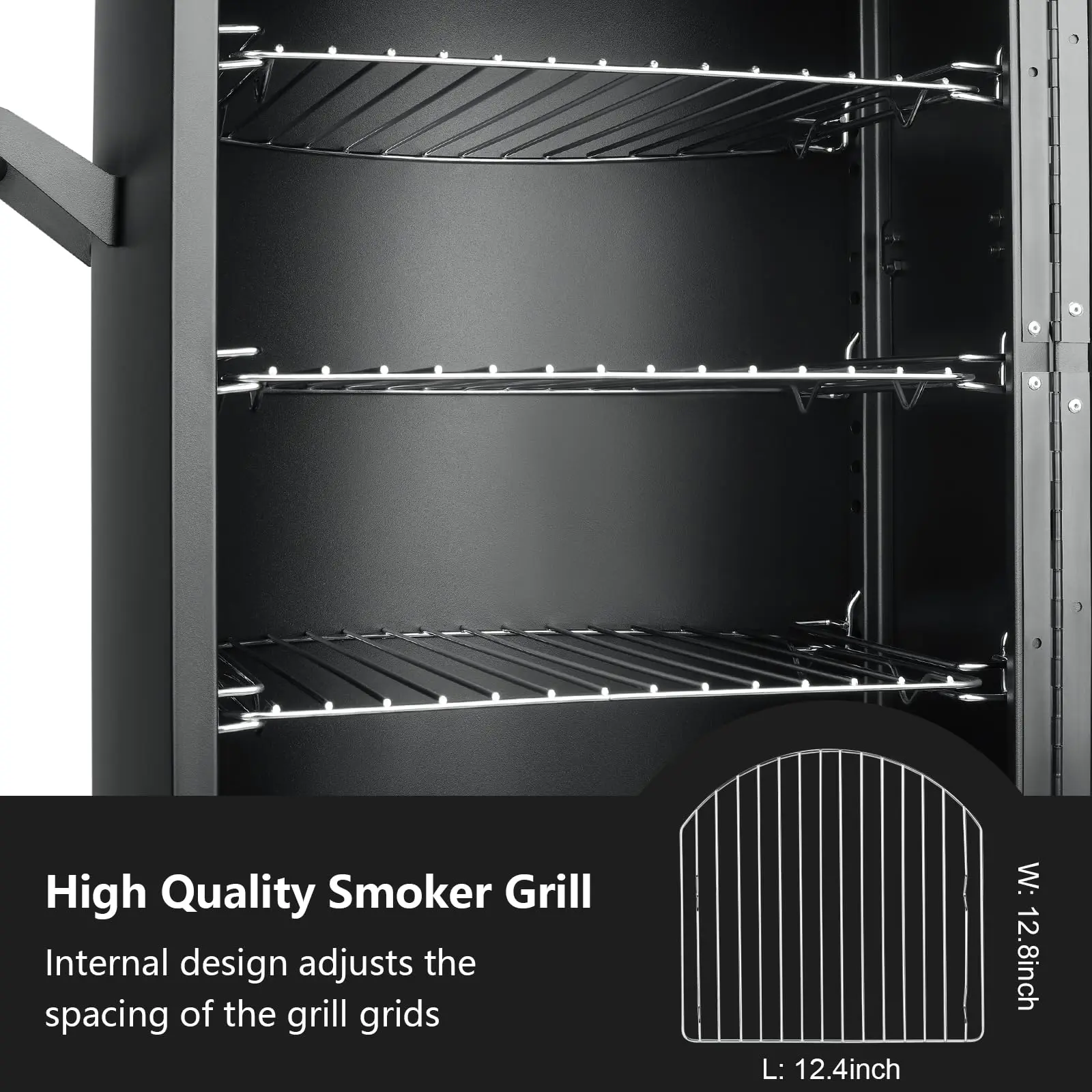 MAISON BACKYARDS Vertical Barbecue Smoker Set with Cover, Grills, 3 Removable Shelves, Temperature Control, Sturdy Alloy Steel Construction