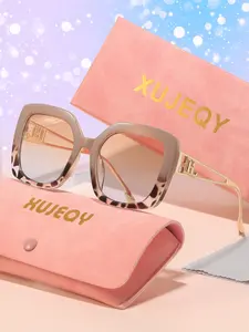 Women's Fashion Glasses with Multicolor Gradient Lenses, Metal Hollow Design Frame, Perfect Party Dance Festival Gift, Trendy Casual Modern Trendy Sunglasses