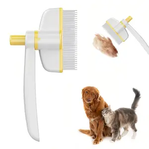 Self Cleaning Slicker Brush - Skin Friendly Deshedding Grooming Tool for Dogs & Cats, Versatile Hair Removal for Shedding & Haired Pets,