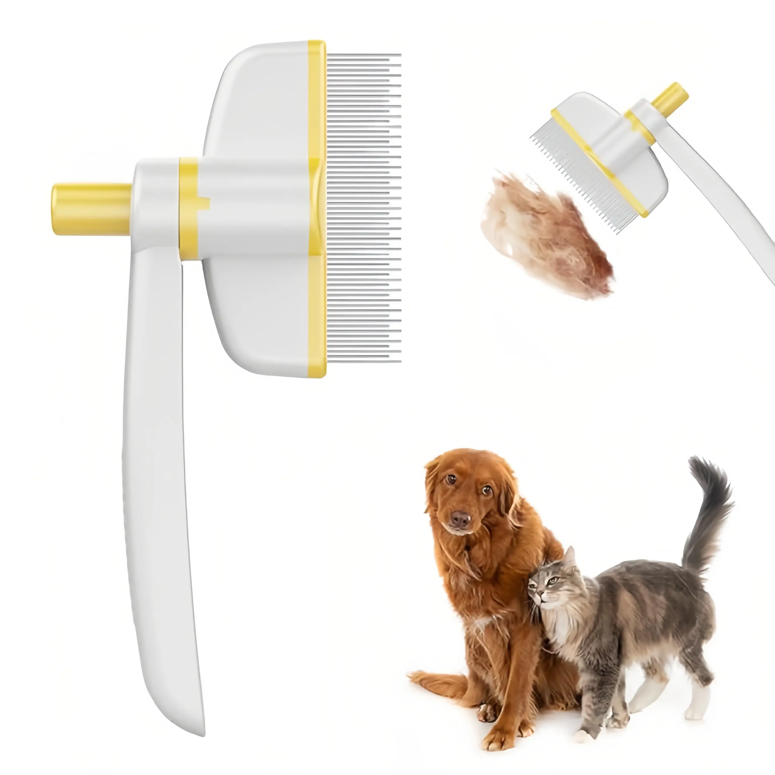Self Cleaning Slicker Brush - Skin Friendly Deshedding Grooming Tool for Dogs & Cats, Suitable for Shedding & Haired Pets