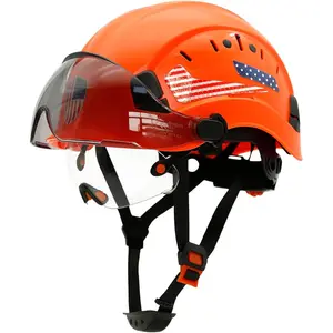 2-in-1 Full Brim Vented Cap with Dual Visor (Clear + Anti-Glare Tinted), ABS Shell, Adjustable Airflow, Ratchet Fit, Outdoor Head Gear