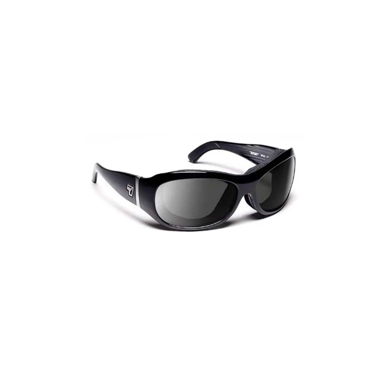 212 MAIN Unisex 7eye Briza Gray Sunglasses - Glossy Black Frame, Airshield Vent, Generous Fit - Available in Small-Large Size