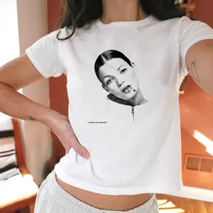 [Sale off up to 65%] 90's Kate Moss Graphic Baby Tee, Heavy Cotton, Iconic Slogan baby tee, 90s Aesthetic Super Model Vintage Tee Trending Print Top