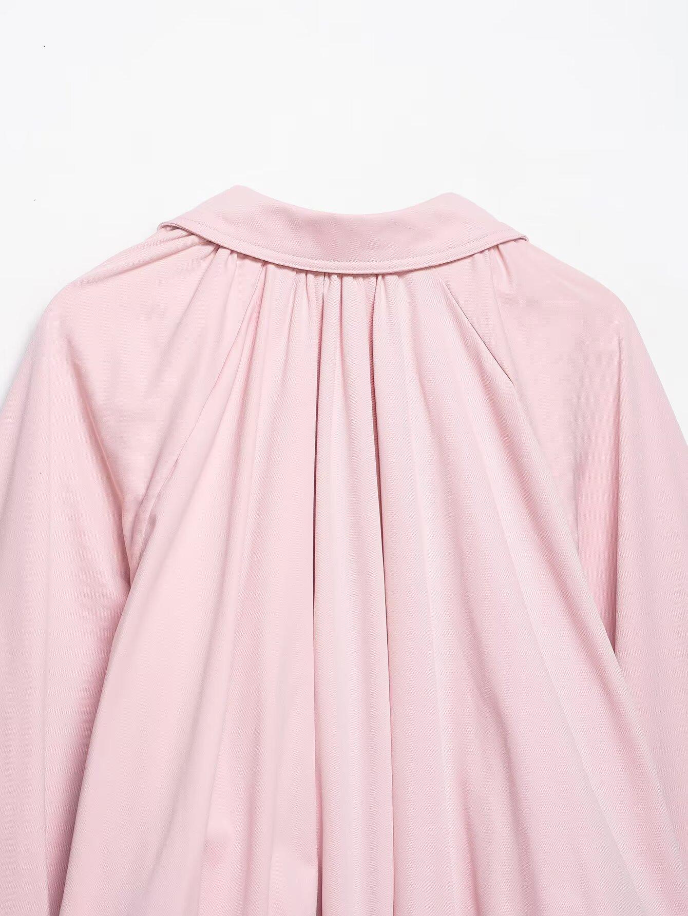 European And American-style Balloon-sleeve Aviator Jacket For Women