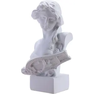 6" H Small Greek Goddess Bust Statue Sculpture Home Decorations, Classic Aphrodite Ancient Greek Mythology Head Statue Decor for Bookshelves, Shelves, Partition Decor (White)