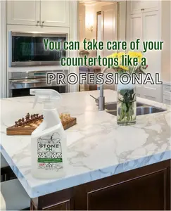 Countertop Cleaner Neutral Kitchen & Home Cleaning Surfaces: Safe, Green, Spray, Marble, Granite, Quartz, Travertine, Non Abrasive & Non Toxic, Biodegradable, Lemon, (25 fl. Oz) Household