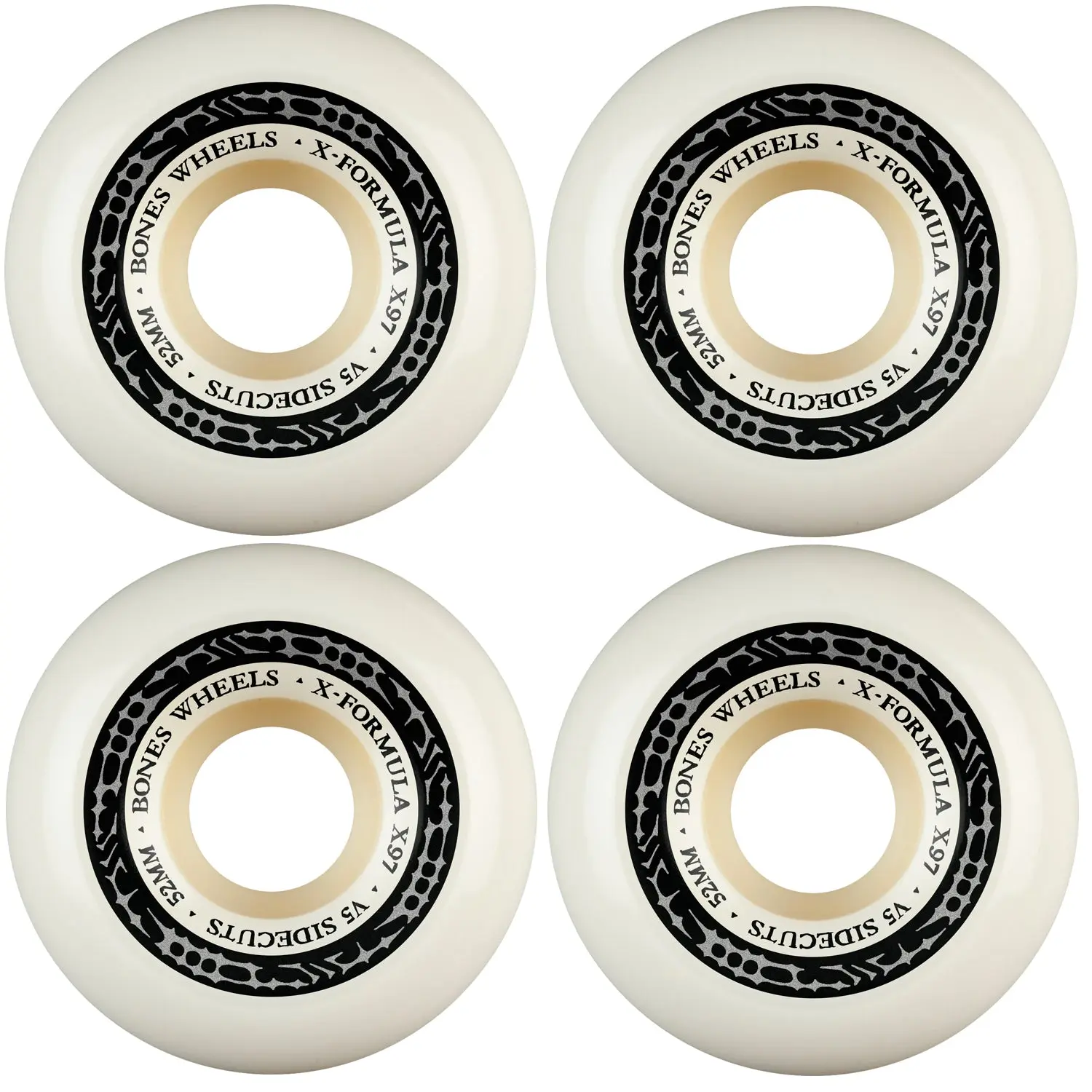 Bones Skateboard Wheels 52mm 97A X-Formula V5 Sidecuts