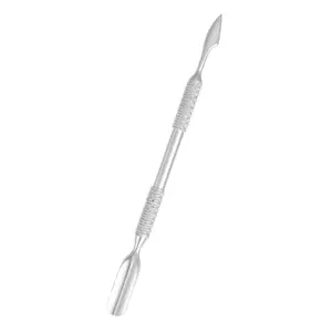 Nail Cuticle Pusher Tool Dual-Ended Manicure Trimmer Remover Tools for Safe Easy Cuticles Care, Ergonomic Non-slip Handle Stainless Steel Curved & Chisel Edge Pushers Cleanup, At-Home Mani Essential