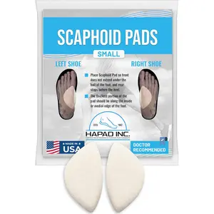 HAPAD Arch Support Pad Small (Women 5 to 8.5 \/ Men 5 to 8.5) Wool Felt Self-Adhesive Medial Arch Insert for Fallen or High Arches (1 Pair)