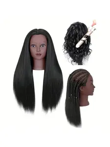 14 Inch 16 Inch Real Hair Doll Head, Beauty Salon Practice Dummy Head, Braiding Practice Head, Real Human Hair, Christmas Creative Gift Halloween