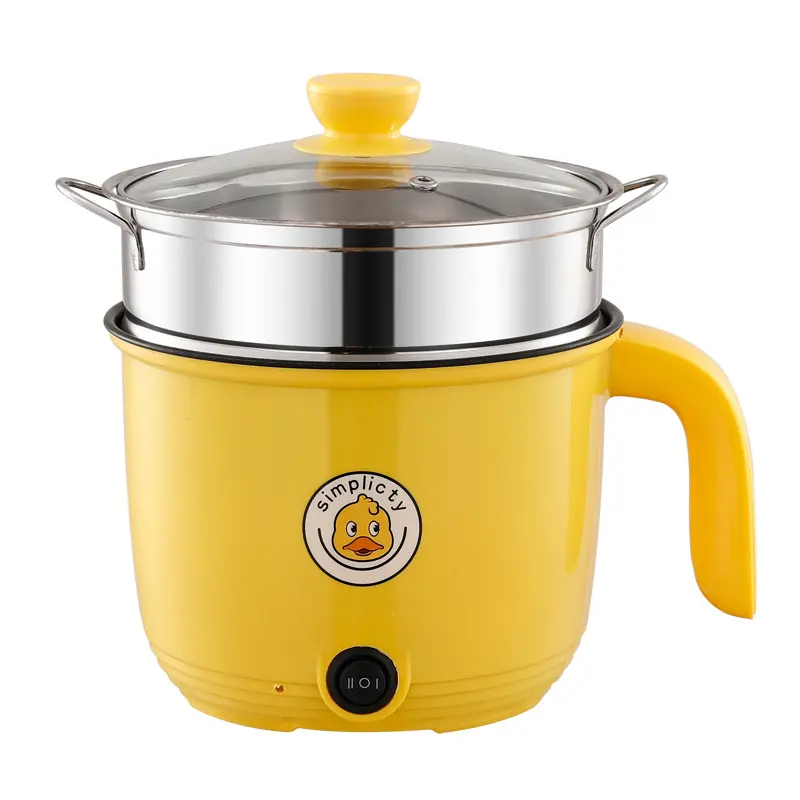 1.8L Duck Shape Multifunctional Electric Cooker - Food Grade Non-Stick Single-Layer Inner Pot (17*13cm), Heat Resistant Anti-Scald Shell, Mini Size Portable Kitchen Appliance for Students, Rental Rooms, Boiling & Frying