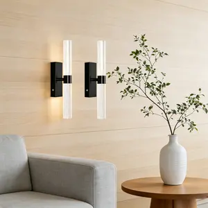 2pcs copper natural color/black 39cm 4000mAh charging free wiring crystal wall lamp touch switch stepless dimming acrylic charging wall lamp suitable for wall painting, living room corridor, foyer corridor, artistic wall lamp
