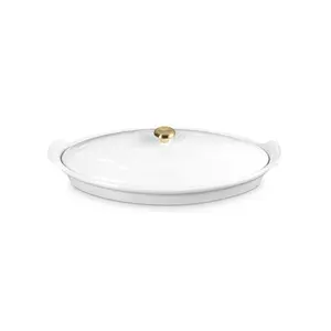 Le Creuset Stoneware Heritage Fish Baker, 1.7 qt., White