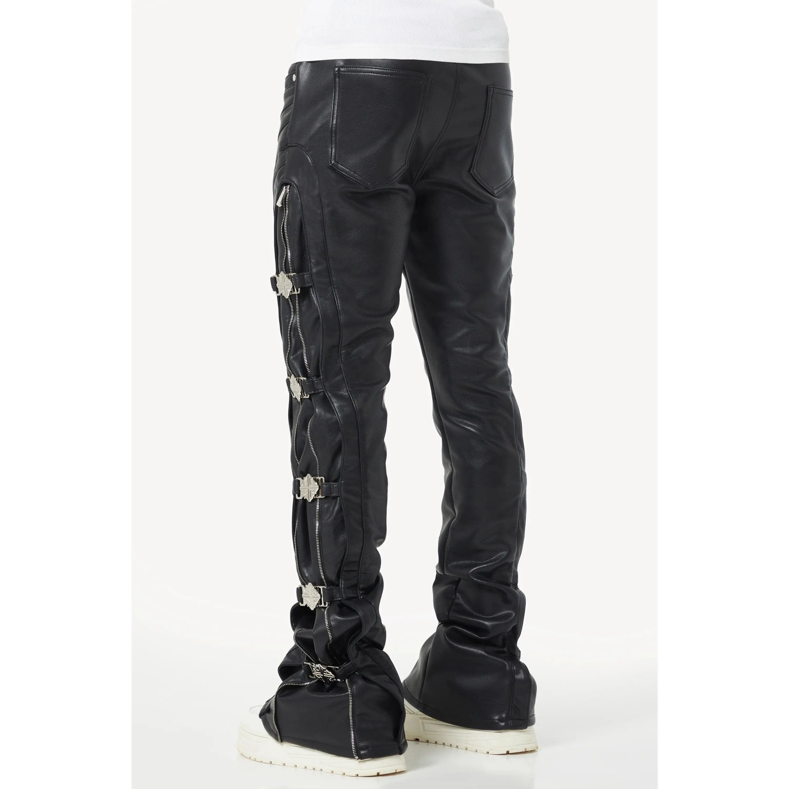 Guapi Obsidian Black Buckle Leather Pants - TikTok Shop