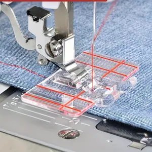 2pcs 1/4" Quarter Inch Sewing Machine Presser Foot - Durable Plastic Fabric Guide with Multiple Holes for Quilting, Hemming & Crafting - Compatible with Low Shank Sewing Machines, Crafting Tool | Transparent Design, Sewing Supplies Crafts