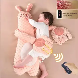 Baby Soothing sleep Pillow - 3-Level Adjustable Mom-Style Patting Toy, Soft Rabbit-Shaped Stuffed Pillow with Palm Pad, Calming Sleep Aid for Toddlers, Newborn Anti-Startle, Hands-Free Soother