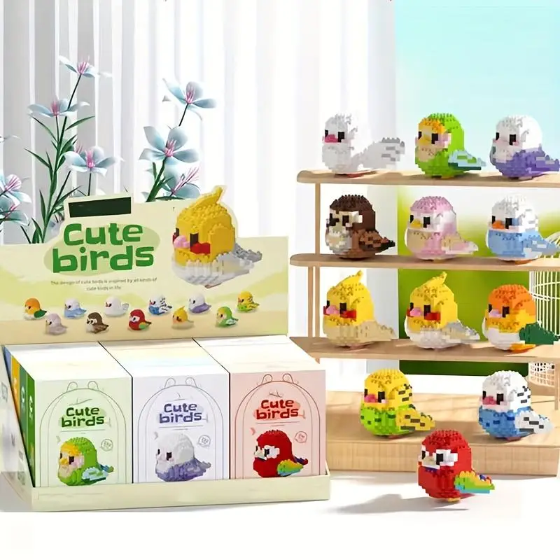 Cute Bird Design Building Blocks, 1 Box Creative DIY Cartoon Bird Blocks Building Toy, Assemble Decoration Toy, Suitable for Friends Family Gift