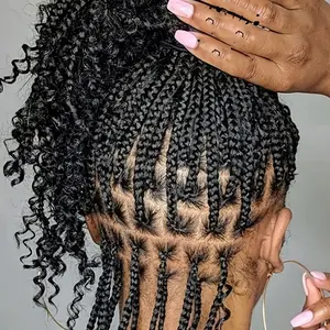 Bohemian Goddess 16 Inch Full Lace Wig with Natural Looking Braids and Curly Ends for Everyday Wear Box Braids Wigs