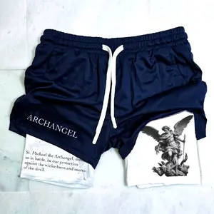 Religion "St Michael" Gym Shorts - Compression Double Layer Polyester Fitted Style